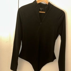 Black zip up bodysuit